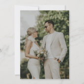 Elegante Overlay Foto Bruiloft Kaart (Achterkant)