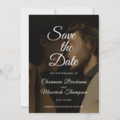 Elegante overlay foto bruiloft save the date (Voorkant)