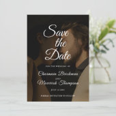 Elegante overlay foto bruiloft save the date (Staand voorkant)