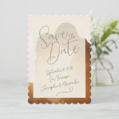 Elegante Overlay Foto Bruiloft Save the Date Kaart (Staand voorkant)