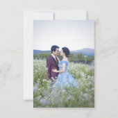 Elegante overlay foto bruiloft uitnodiging | Moder (Achterkant)