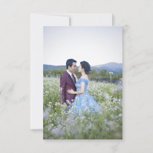 Elegante overlay foto bruiloft uitnodiging | Moder (Achterkant)