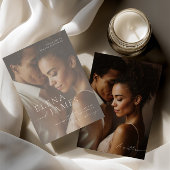 Elegante overlay foto ivoren bruiloft kaart