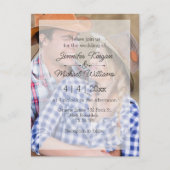 Elegante overlay foto QR code RSVP bruiloft Uitnodiging Briefkaart (Voorkant)