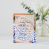 Elegante overlay foto QR code RSVP bruiloft Uitnodiging Briefkaart (Staand voorkant)