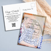 Elegante overlay foto QR code RSVP bruiloft Uitnodiging Briefkaart