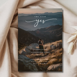 Elegante overlay foto ze zei ja Vrijgezellenfeest Kaart