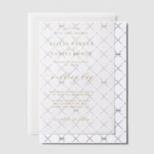 Elegante overlay gouden en witte bruiloft vellum uitnodigingen (Offset (Uitnodiging))