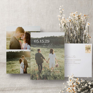 Elegante Overlay Modern Script Typografie 3 Foto Save The Date