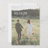 Elegante Overlay Modern Script Typografie 3 Foto Save The Date (Voorkant)