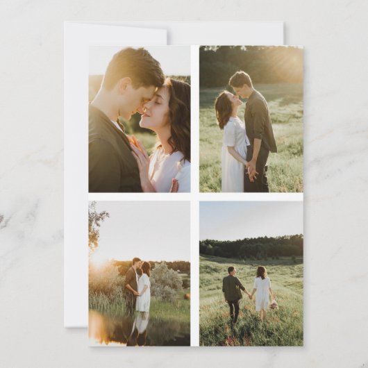 Elegante Overlay Modern Script Typografie 5 Foto Save The Date (Achterkant)