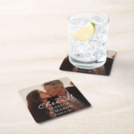 Elegante overlay Modern Wedding Cheers Onderzetter (Insitu)