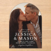 Elegante overlay moderne acryl bruiloft uitnodigin acryl uitnodigingen (Voorkant)