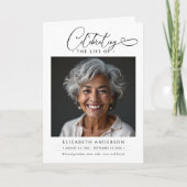 Elegante overlijdensadvertentie en foto's Viering Programma (Voorkant)