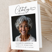 Elegante overlijdensadvertentie en foto's Viering Programma