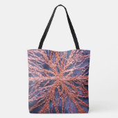 Elegante oversized gebrande sinaasappel indigo bor tote bag (Achterkant)