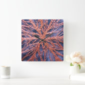 Elegante oversized gebrande sinaasappel indigo bor vierkante klok (Huis)