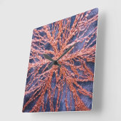 Elegante oversized gebrande sinaasappel indigo bor vierkante klok (Hoek)