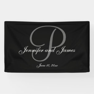 Elegante P Monogram Trouwbanner Spandoek