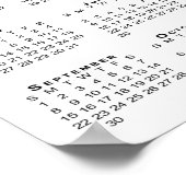 Elegante Paar Foto en Namen 2024 Kalender Poster (Hoek)