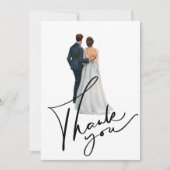 Elegante paar illustratie bruiloft bedankkaart (Voorkant)