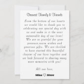 Elegante paar illustratie bruiloft bedankkaart (Achterkant)