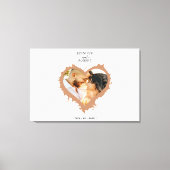 Elegante Paar Naam | Hart Foto Bruiloft Canvas Afdruk (Voorkant)