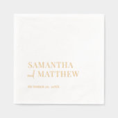 Elegante paar namen bruiloft folie servetten (Voorkant)