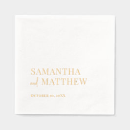 Elegante paar namen bruiloft folie servetten
