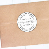 Elegante Paar Namen Bruiloft Retouradres Ronde Sticker