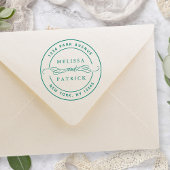 Elegante Paar Namen Bruiloft Retouradres Rubberstempel