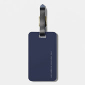 Elegante paar namen op Deep Blue Air Travel Bagagelabel (Achterkant verticaal)