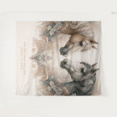 Elegante paarden bruiloft achtergrond wandkleed (Voorkant (horizontaal))