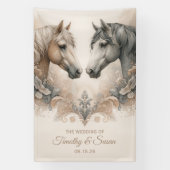 Elegante paarden bruiloft banner (Verticaal)