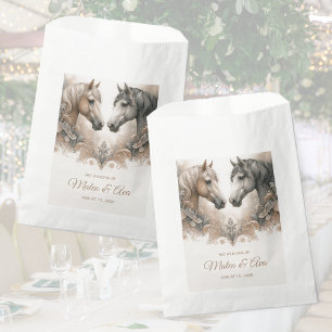 Elegante paarden bruiloft bedankzakje