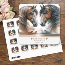 Elegante paarden bruiloft Save the Date