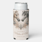 Elegante paarden bruiloft seltzer blikjeskoeler (Seltzer Voorkant)
