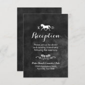 Elegante paarden bruiloftsreceptie kaart (Voorkant / Achterkant)