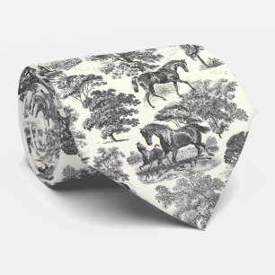 Elegante   Paarden Country Toile Stropdas