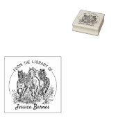 Elegante paarden ex-libris rubberstempel (Gestempeld)