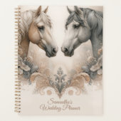 Elegante paarden gepersonaliseerde weddingplanner planner (Voorkant)
