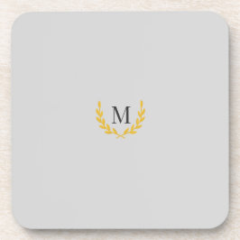 Elegante paarden gouden krans monogram bruiloft bier onderzetter