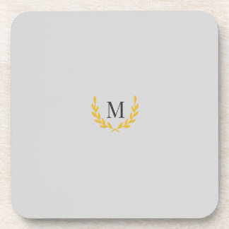 Elegante paarden gouden krans monogram bruiloft bier onderzetter