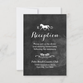 Elegante paarden huwelijksreceptie kaart
