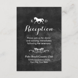 Elegante paarden huwelijksreceptie kaart