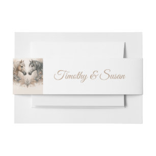 Elegante paarden Huwelijksuitnodiging Buikband Uitnodigingen Wikkel