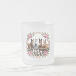 Elegante paarden in bloemenslinger kunst matglas koffiemok