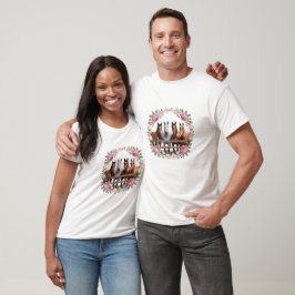 Elegante paarden in bloemenslingerkunst t-shirt