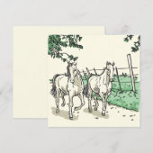 Elegante paarden plat kerstkaart (Voorkant / Achterkant)