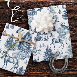 Elegante Paarden Snowy Winter Wonderland Cadeaupapier